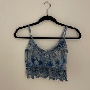 Tie Dye lace crop top
